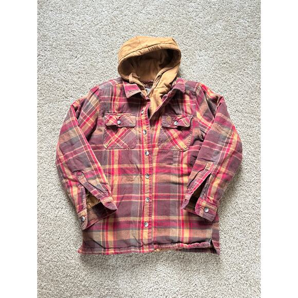 Legendary Whitetails Flannel Maplewood Plaid Hooded Zip Button Jacket Hoodie - Picture 1 of 9